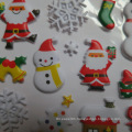 Myway Stock Merry Christmas Decorative pvc waterproof 3d foam puffy sticker for promotional gifts